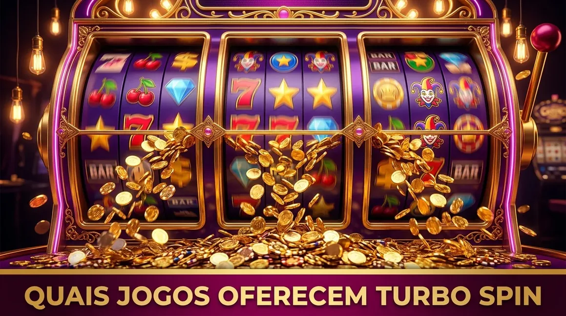 Diversos rolos de slot mostram a funcionalidade Turbo Spin.